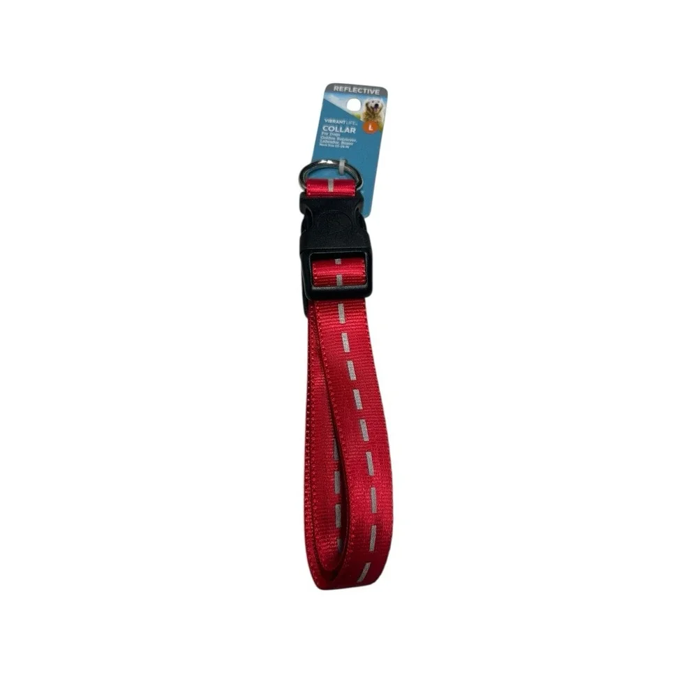 VIBRANT‎ LIFE dog collar SIZE LARGE neck size 15-26 in 50-90 lb reflective